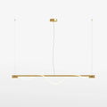 Suspension LED en ruban ondulé, acier doré et verre