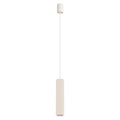 Petite suspension tube en aluminium cannelé, LED 8 W, 10 coloris, beige