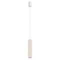 Petite suspension tube en aluminium cannelé, LED 8 W, 10 coloris, beige