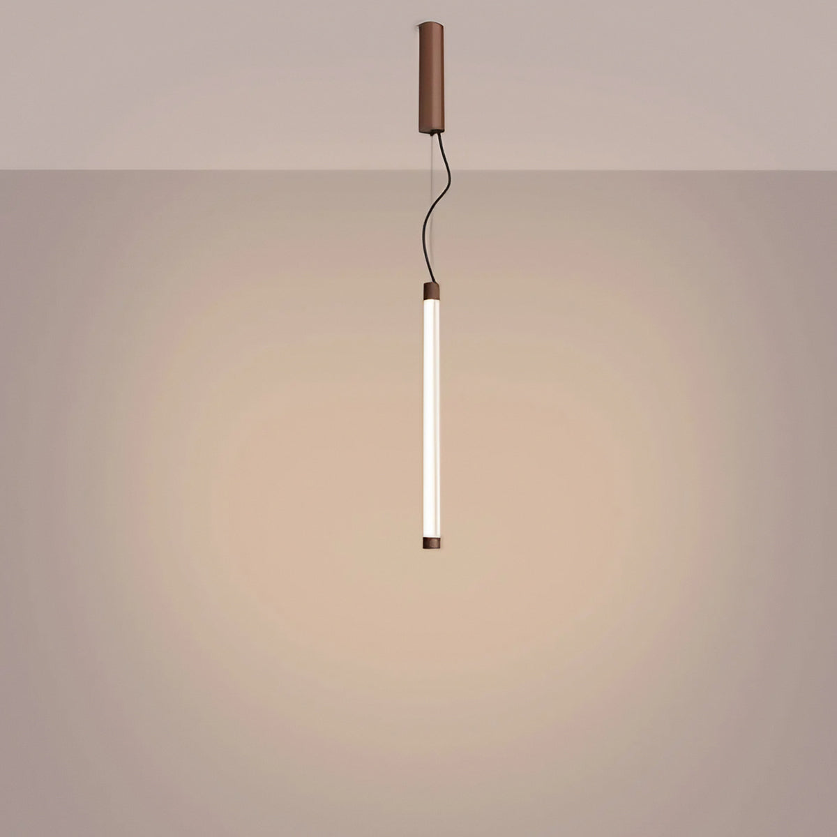 Suspension tube lumineux vertical, embout coloré, 50, 75 ou 100 cm