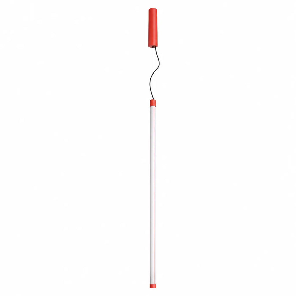 Suspension tube lumineux vertical, embout coloré, 50, 75 ou 100 cm, rouge