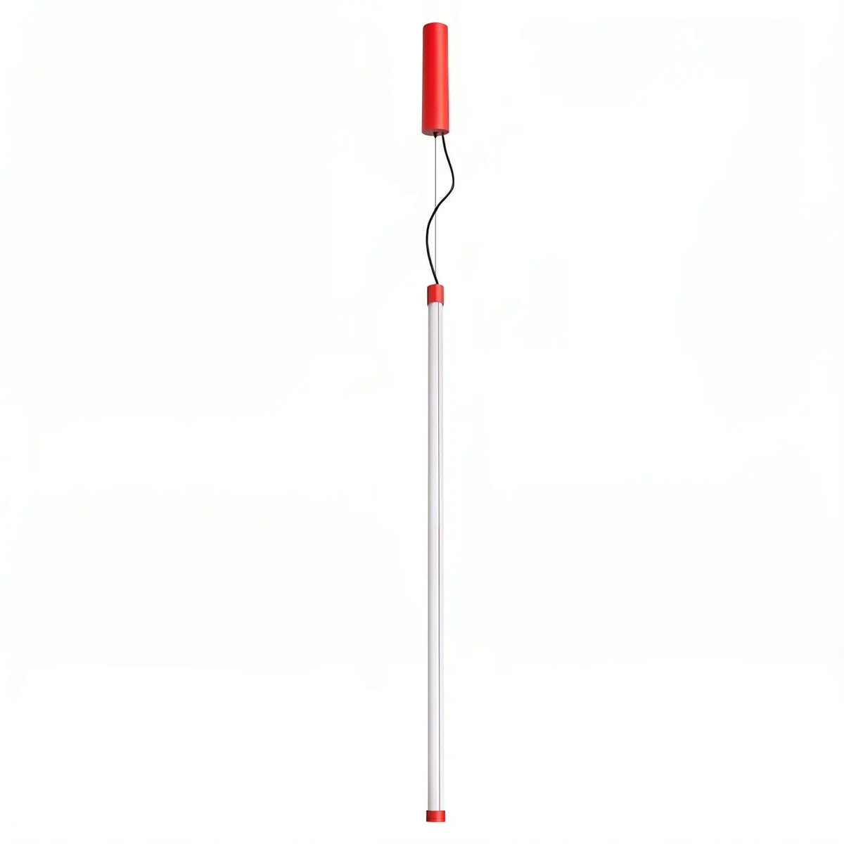 Suspension tube lumineux vertical, embout coloré, 50, 75 ou 100 cm, rouge