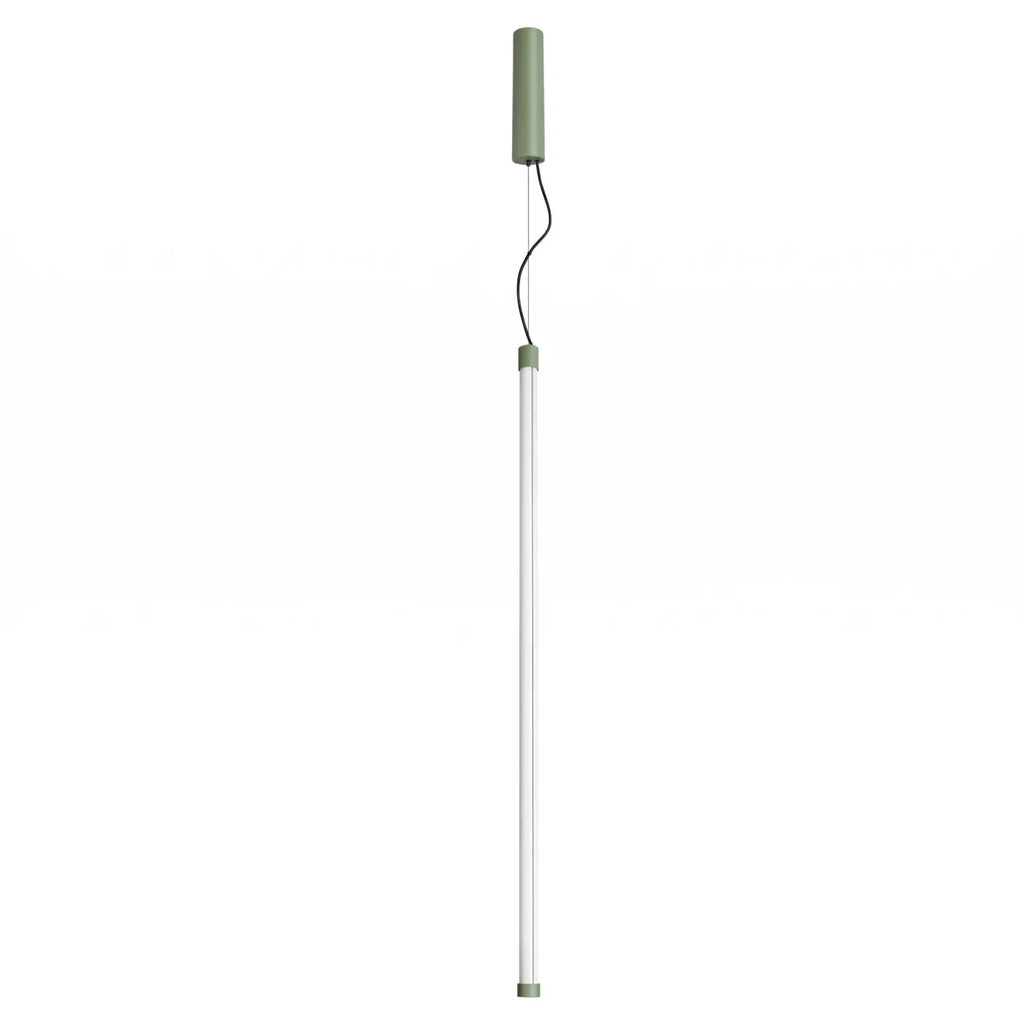Suspension tube lumineux vertical, embout coloré, 50, 75 ou 100 cm, sauge