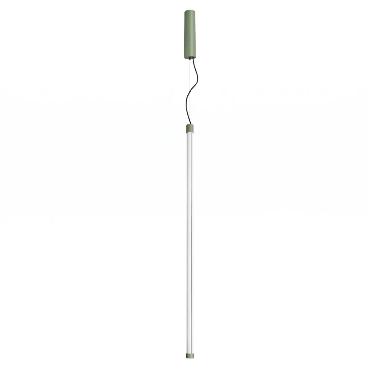 Suspension tube lumineux vertical, embout coloré, 50, 75 ou 100 cm, sauge