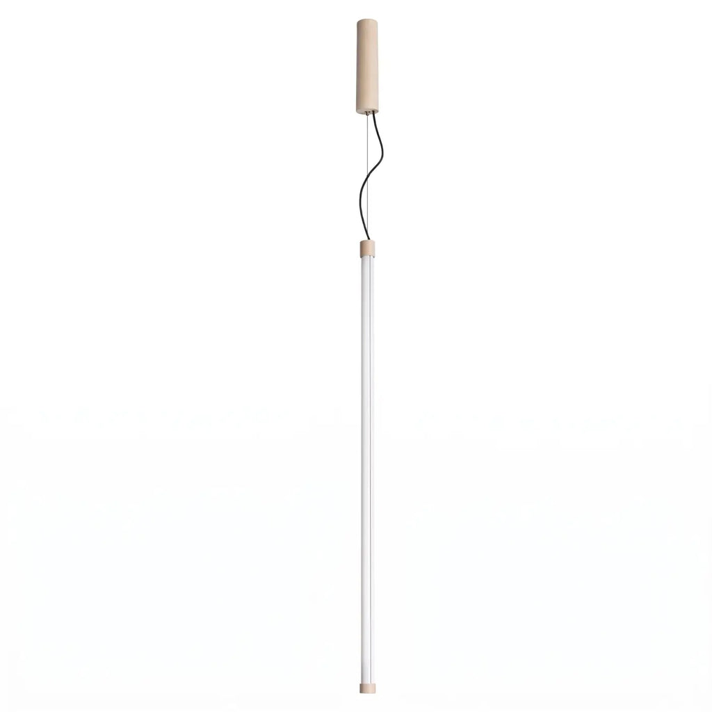 Suspension tube lumineux vertical, embout coloré, 50, 75 ou 100 cm, beige