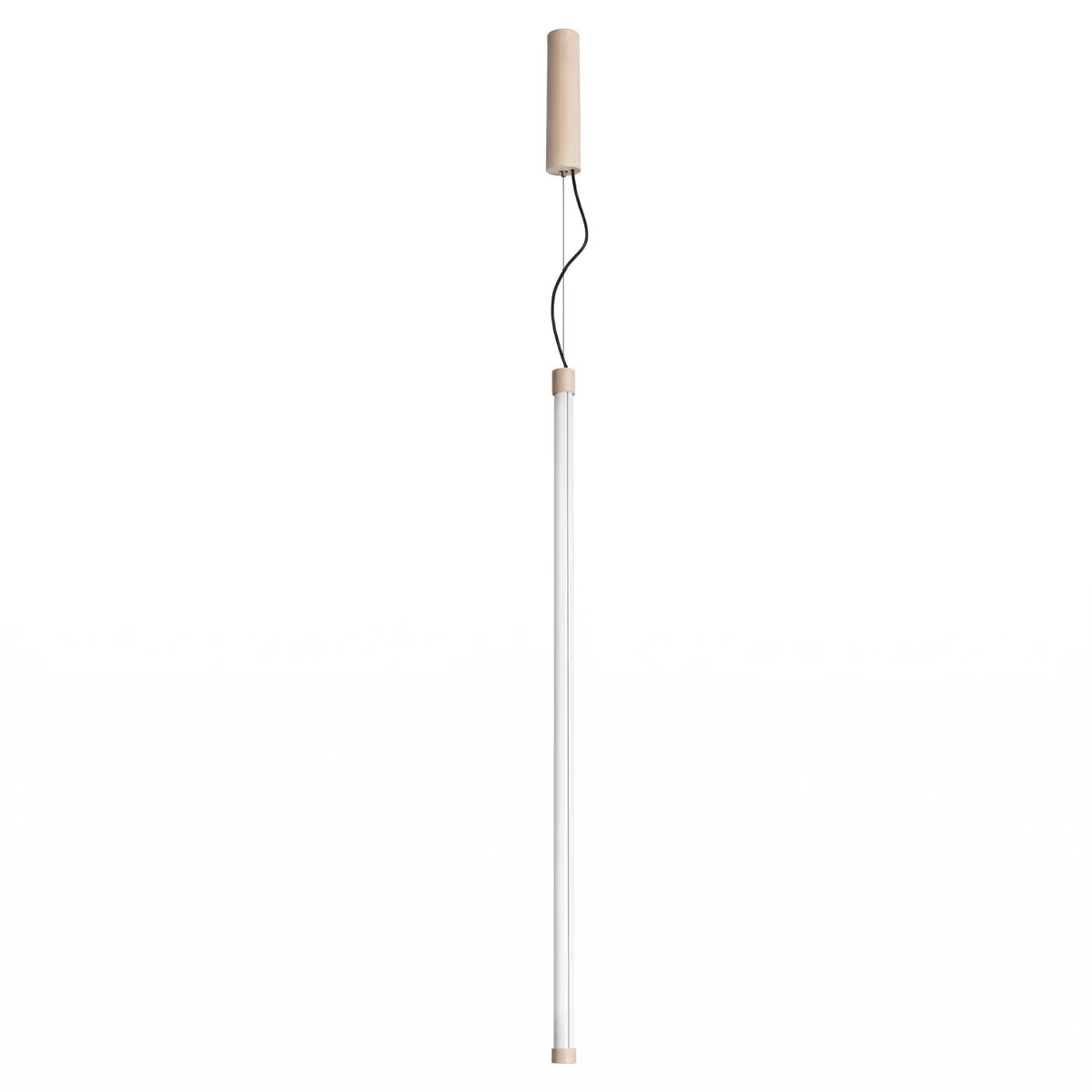 Suspension tube lumineux vertical, embout coloré, 50, 75 ou 100 cm, beige