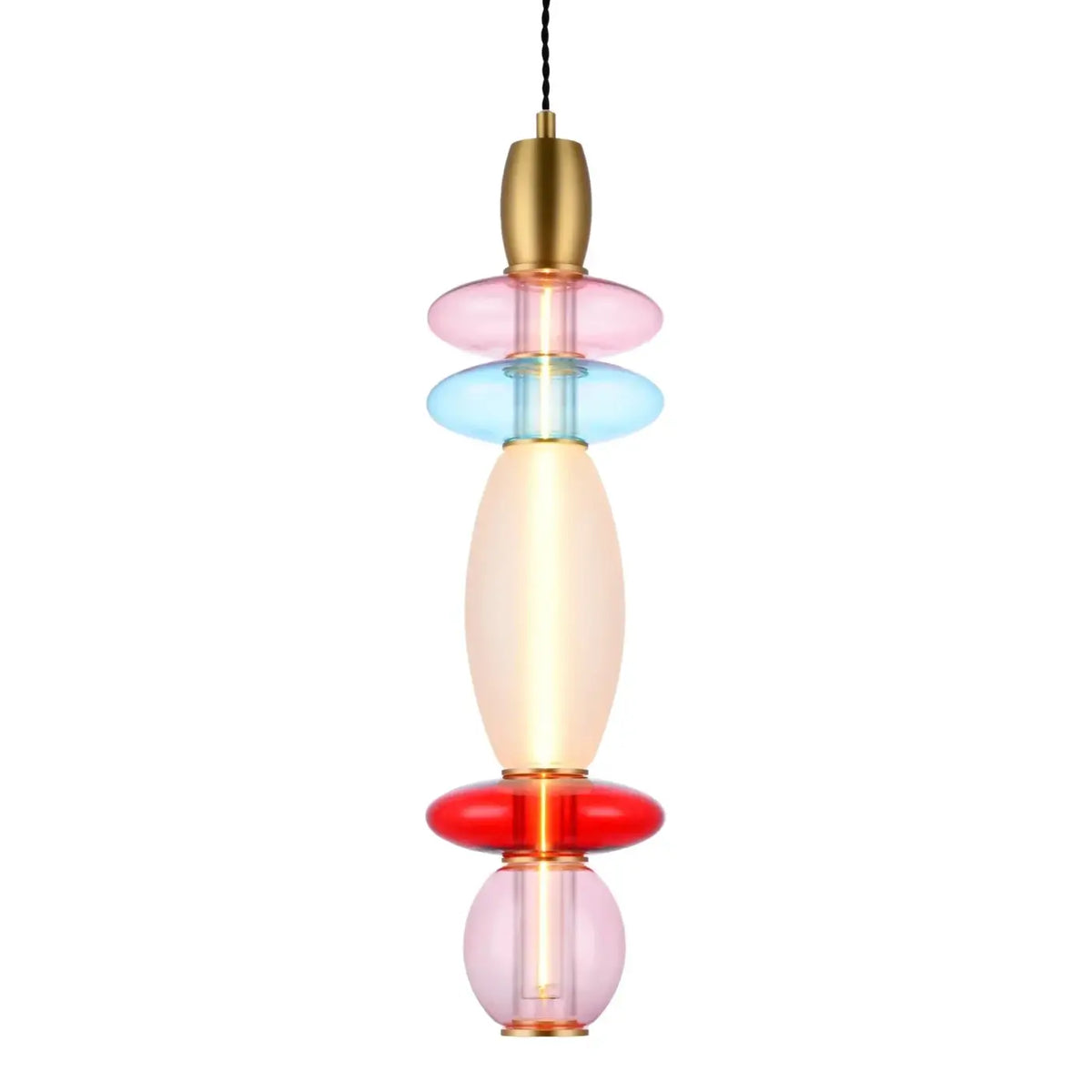 Suspension verticale à verrines en verre soufflé, 40 ou 55 cm