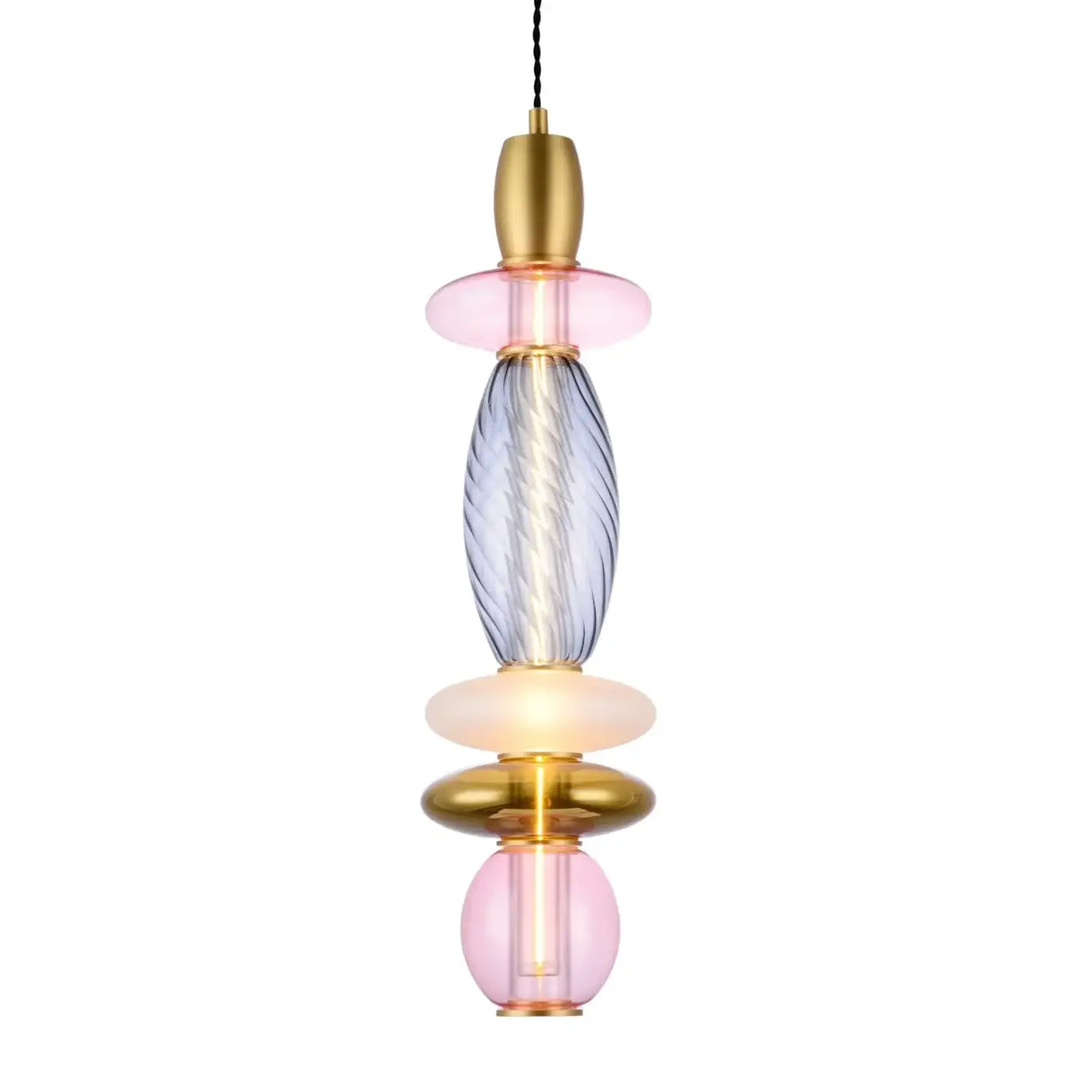 Suspension verticale à verrines en verre soufflé, 40 ou 55 cm