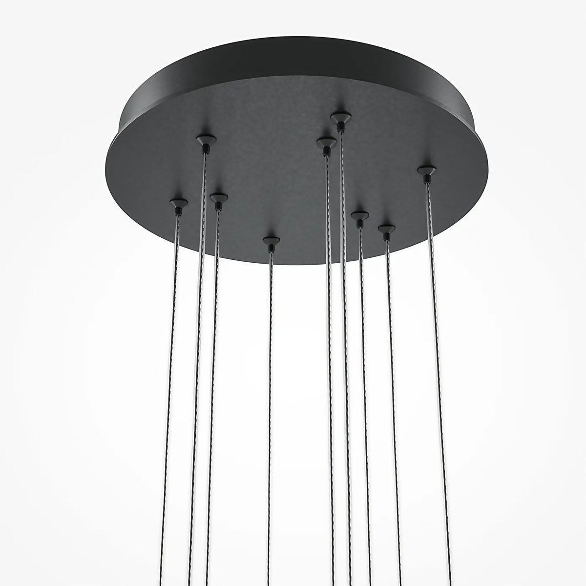 Suspension LED en grappe de bâtons lumineux, acier doré ou noir