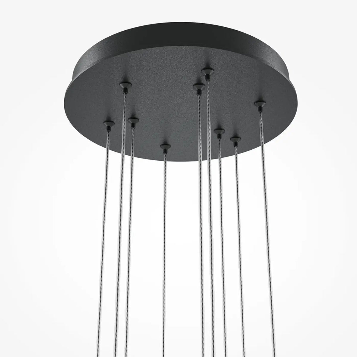 Suspension LED en grappe de bâtons lumineux, acier doré ou noir