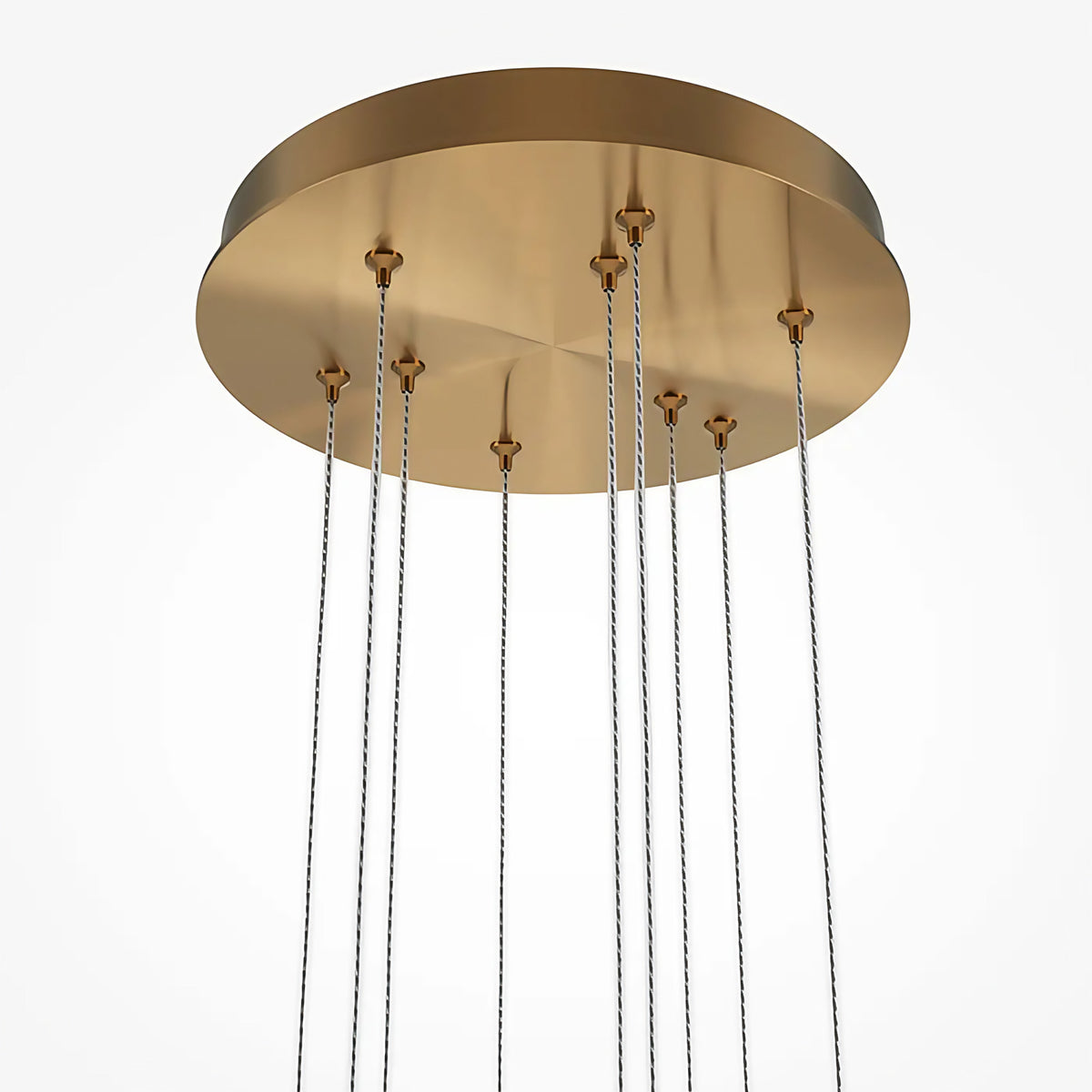 Suspension LED en grappe de bâtons lumineux, acier doré ou noir