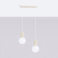 Suspension en rampe à globes de verre opalin, 2 ou 3 lumières G9, beige
