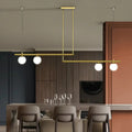 Suspension linéaire dorée à globes de verre, 2 à 4 lumières