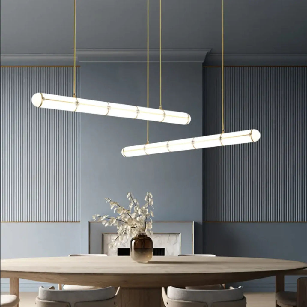 Suspension LED linéaire minimaliste, doré ou noir, S ou M