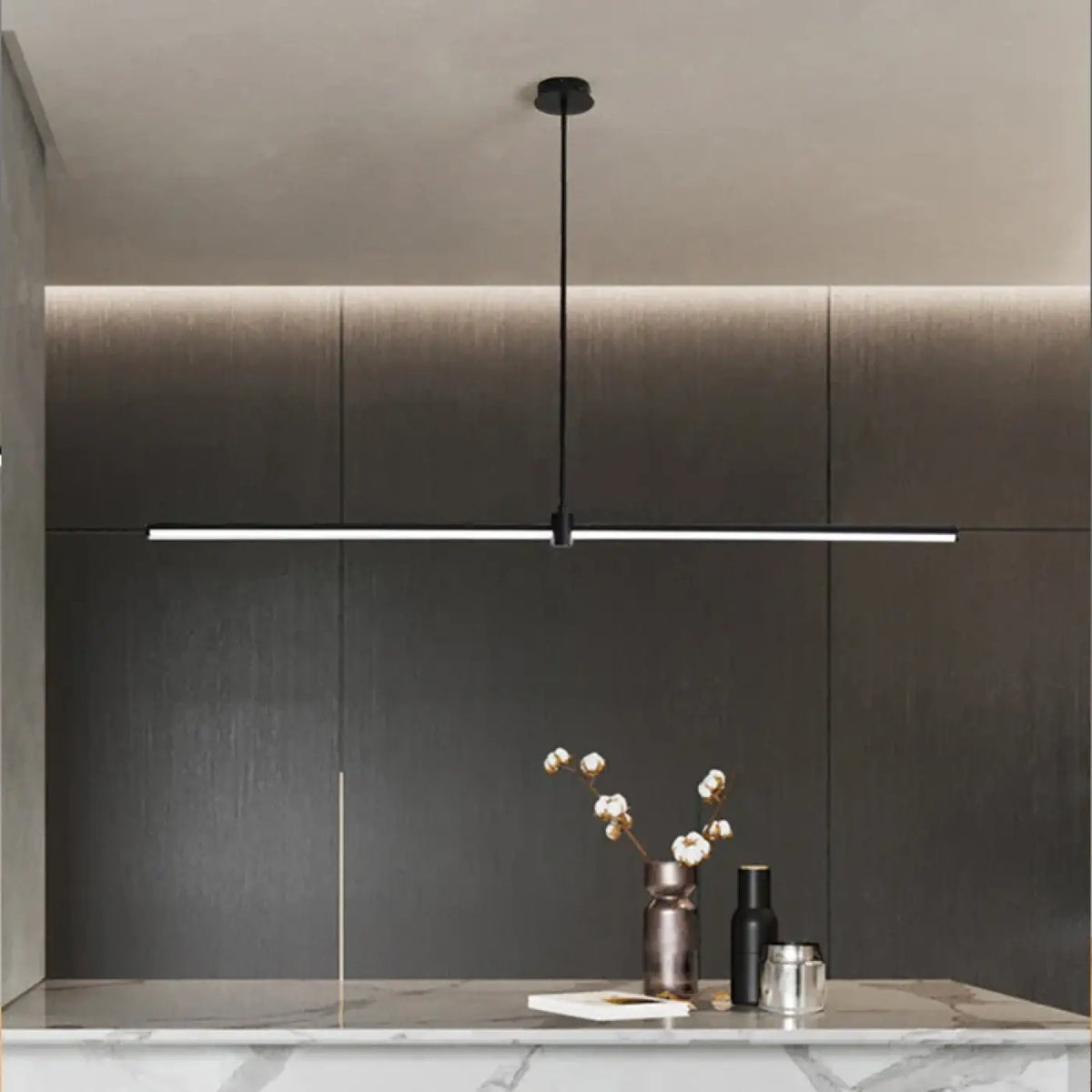 Suspension linéaire LED minimaliste, noire ou blanche