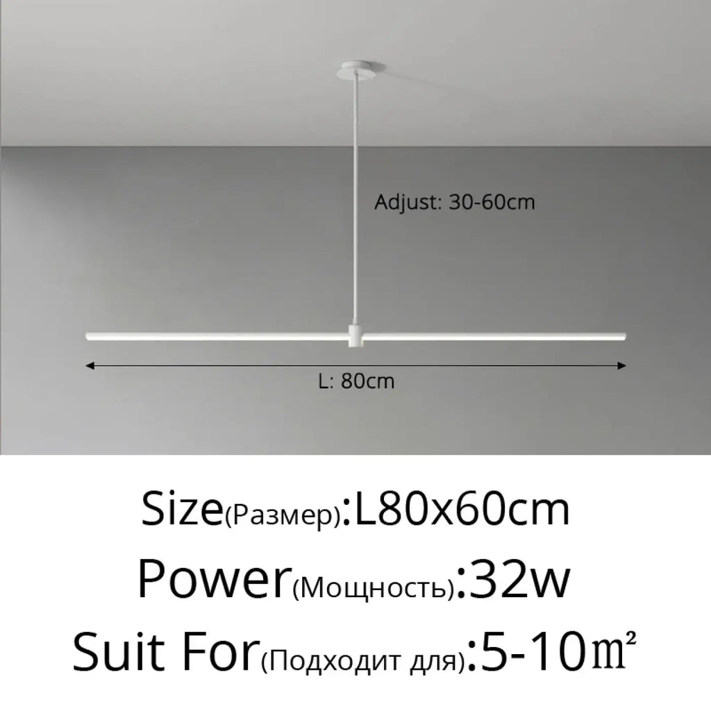 Suspension linéaire LED minimaliste, noire ou blanche