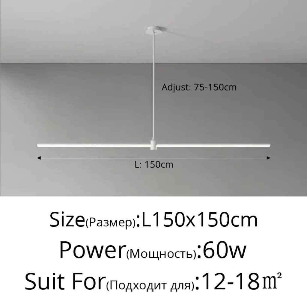 Suspension linéaire LED minimaliste, noire ou blanche