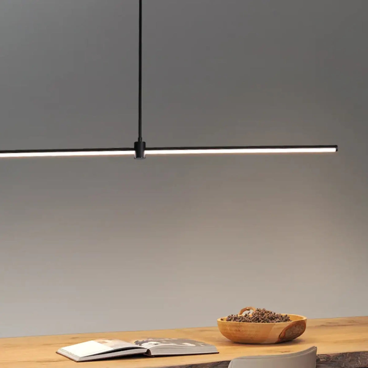 Suspension linéaire LED minimaliste, noire ou blanche, noir