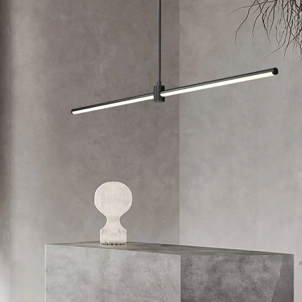 Suspension linéaire LED minimaliste, noire ou blanche, noir