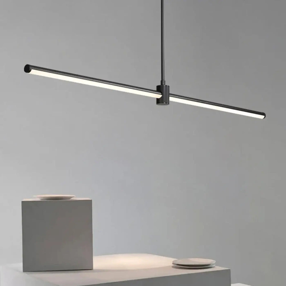 Suspension linéaire LED minimaliste, noire ou blanche, noir