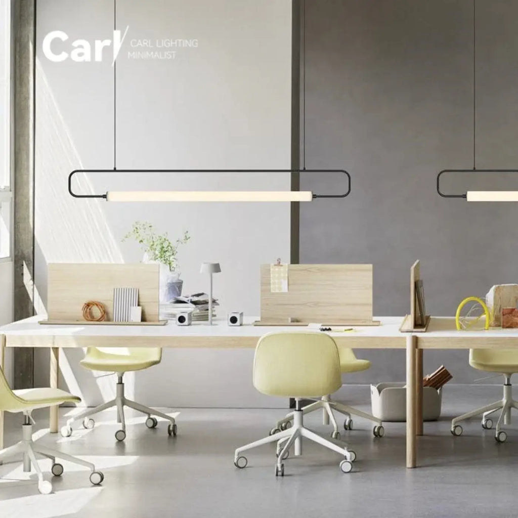 Suspension linéaire LED dorée ou noire, tailles S à XL