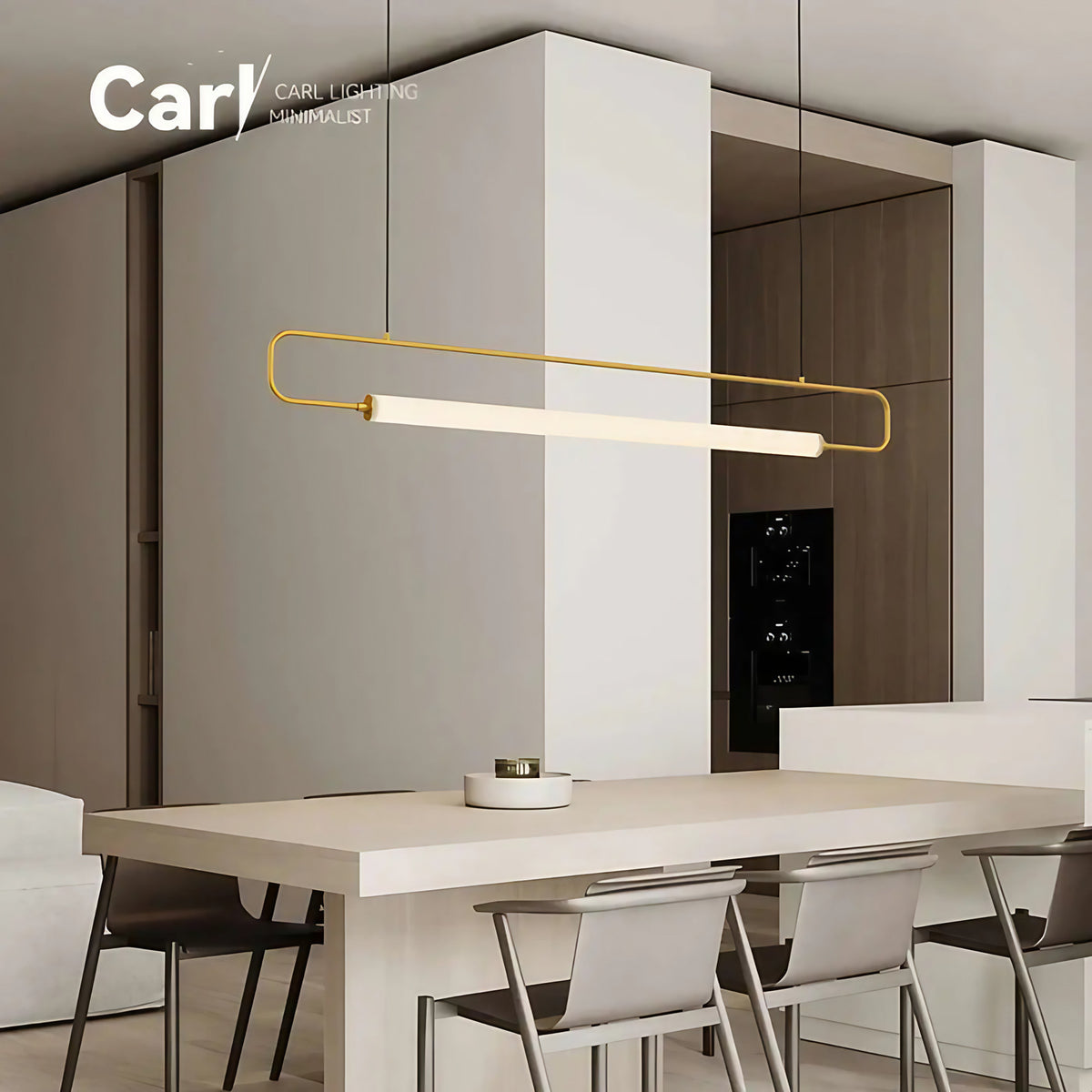 Suspension linéaire LED dorée ou noire, tailles S à XL, doré