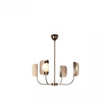 Suspension art déco à globes opalins, métal doré rose, S, M, L
