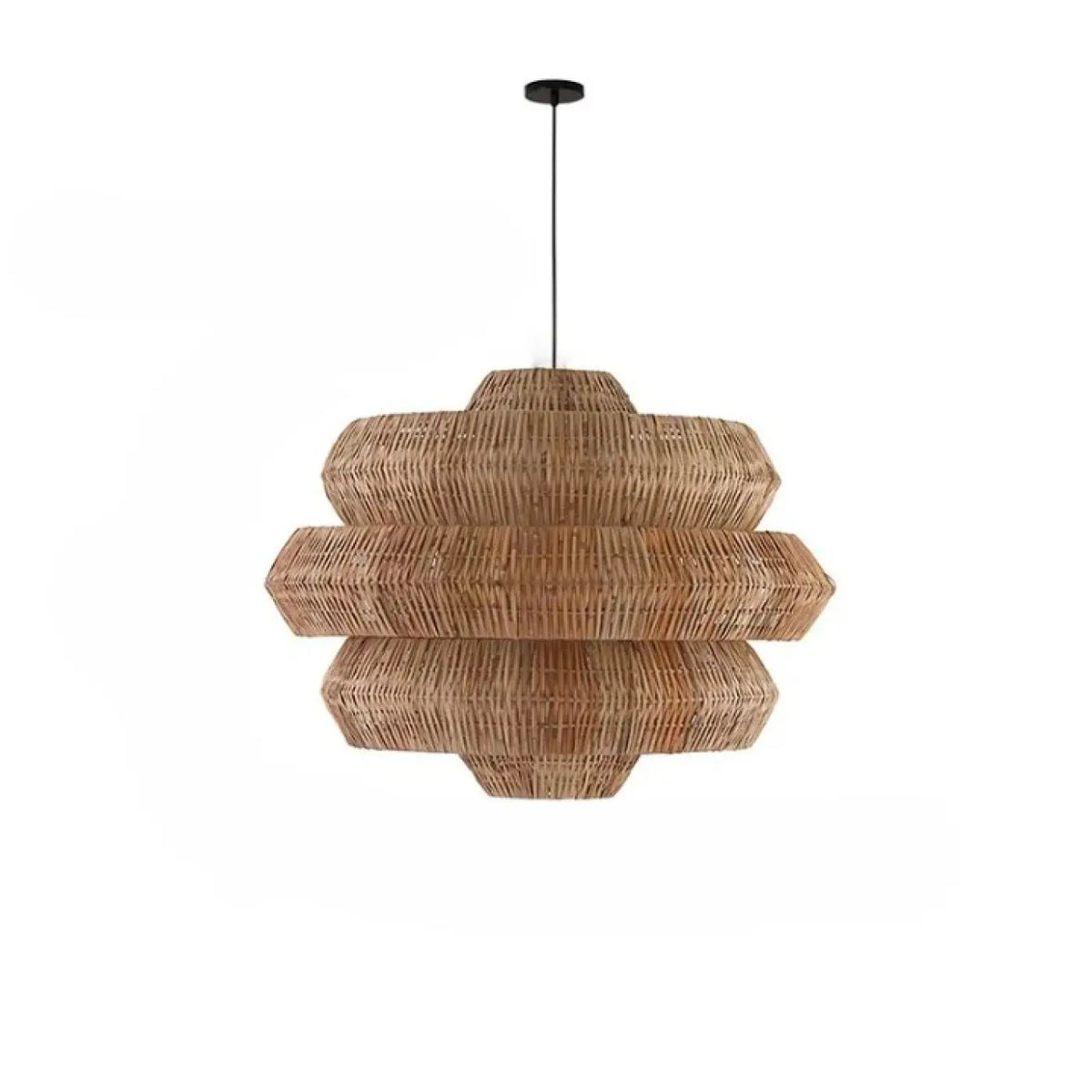 Suspension en rotin à strates superposées, beige ou marron, marron