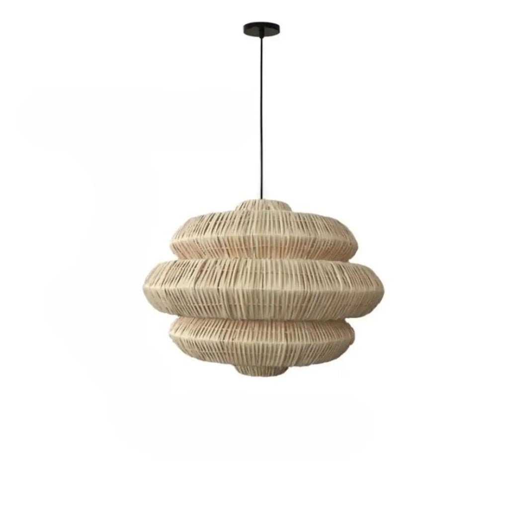 Suspension en rotin à strates superposées, beige ou marron, beige