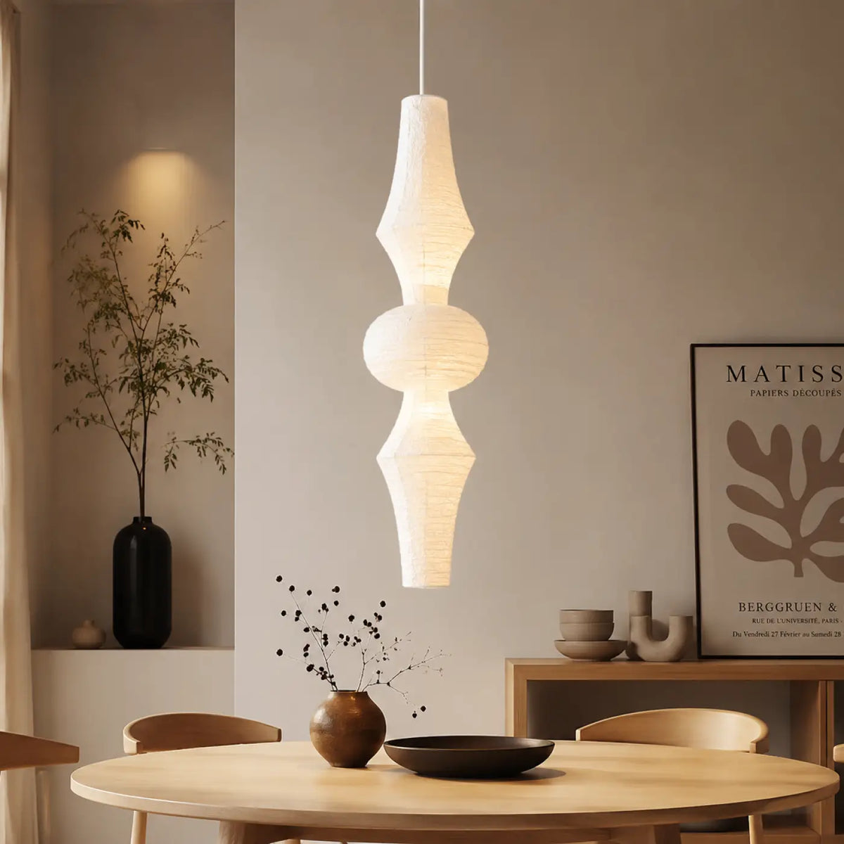 Suspension sculpturale en papier, grand format