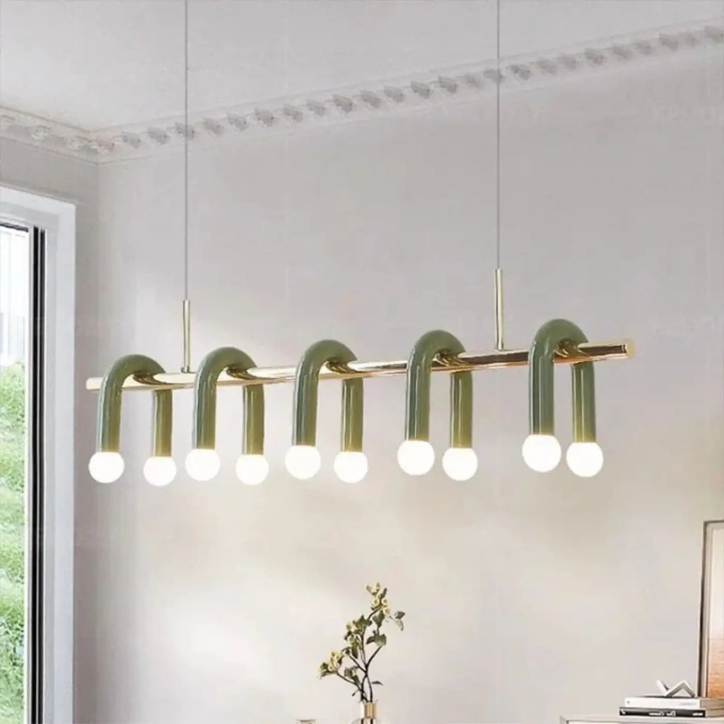 Suspension barre chromée à globes, vert ou blanc, taille S ou M