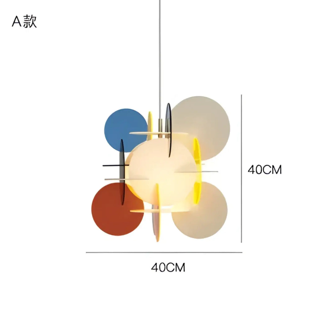 Suspension artistique en cercle coloré, trois modèles