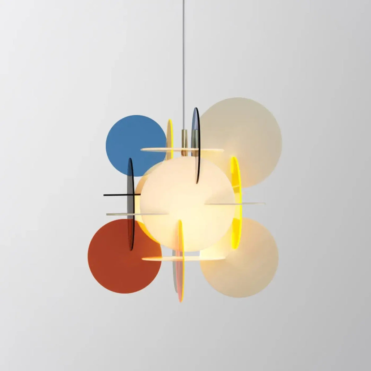 Suspension artistique en cercle coloré, trois modèles
