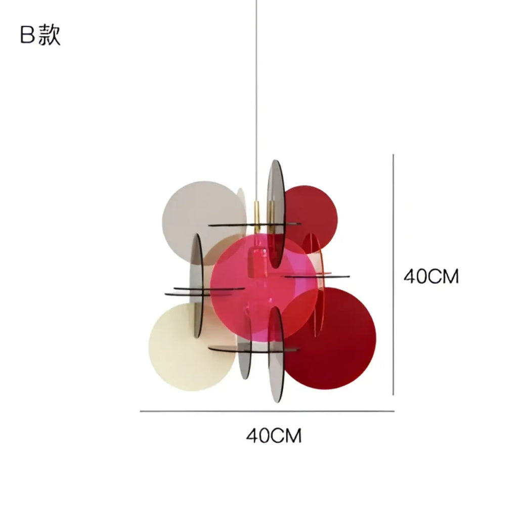 Suspension artistique en cercle coloré, trois modèles