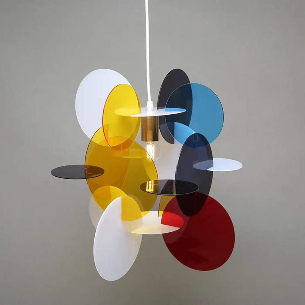Suspension artistique en cercle coloré, trois modèles