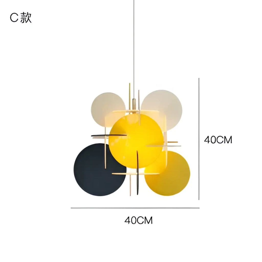 Suspension artistique en cercle coloré, trois modèles