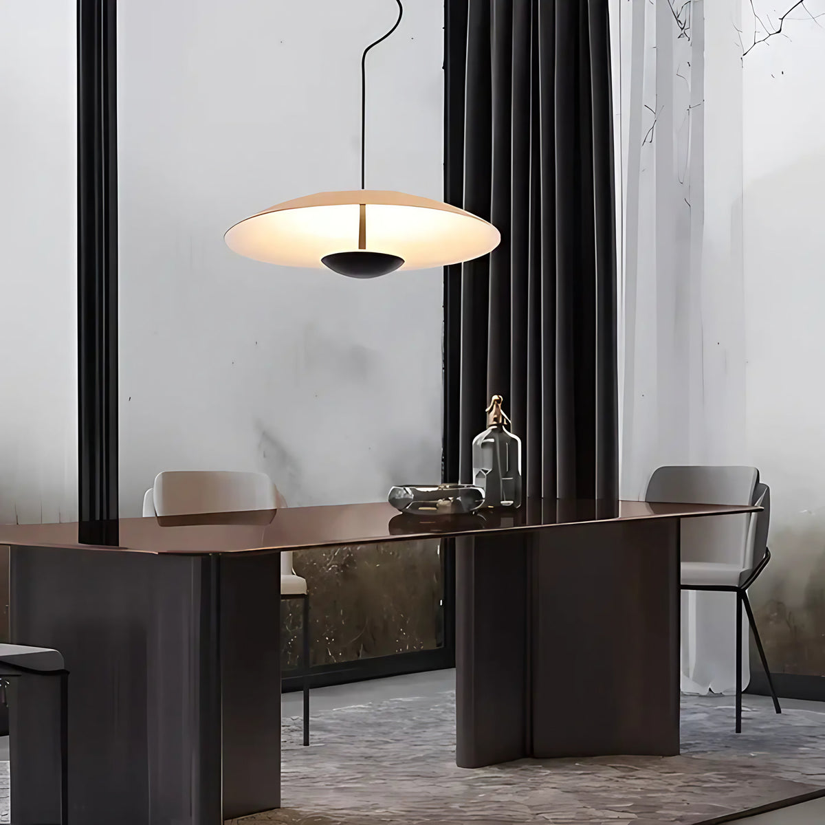 Suspension minimaliste pour cuisine, noir ou beige, beige