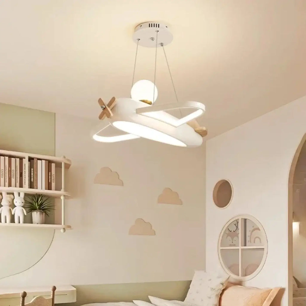 Suspension avion pour chambre d'enfant, bleu ou blanc
