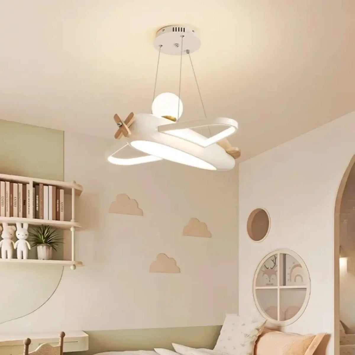 Suspension avion pour chambre d'enfant, bleu ou blanc