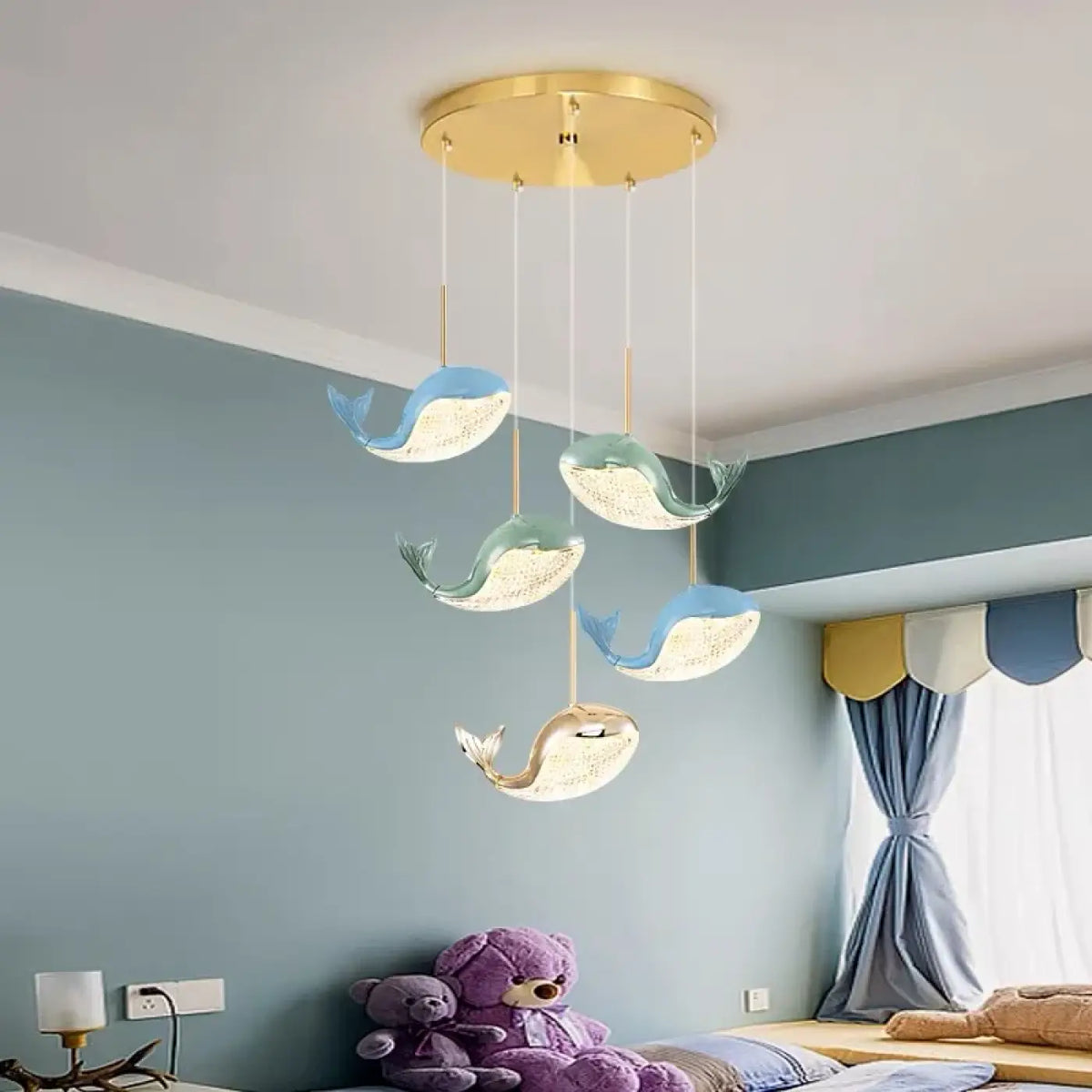 Suspension baleine pour chambre d'enfant, quatre coloris