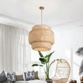 Suspension en bambou et rotin tressés, trois tailles S, M et L