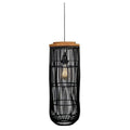 Suspension en bambou cylindrique bohème, noir ou beige, noir
