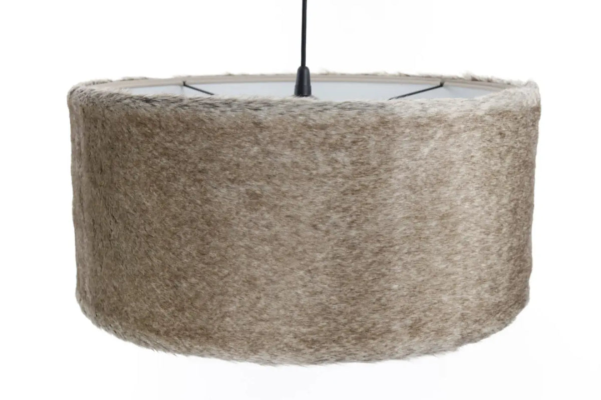 Suspension en fausse fourrure beige, intérieur gris clair, S, M, L
