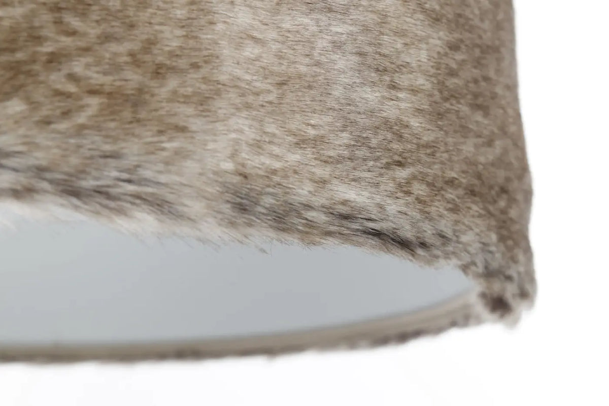 Suspension en fausse fourrure beige, intérieur gris clair, S, M, L