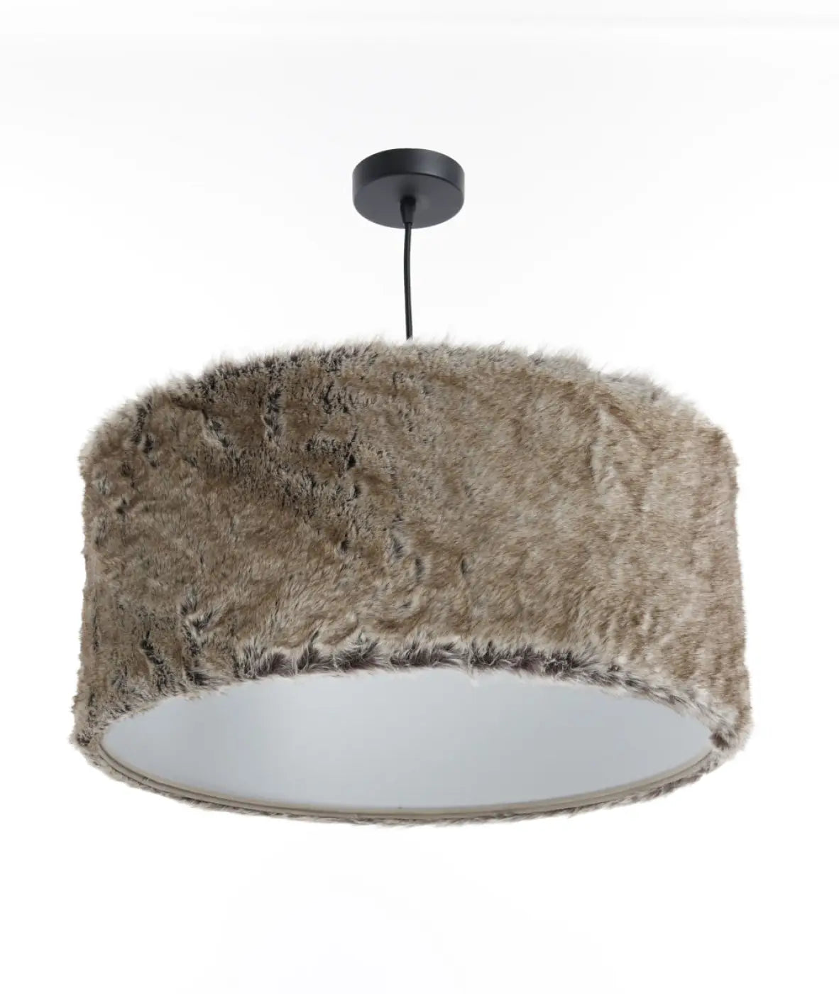 Suspension en fausse fourrure beige, intérieur gris clair, S, M, L