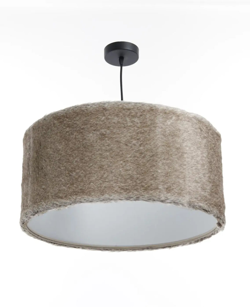 Suspension en fausse fourrure beige, intérieur gris clair, S, M, L