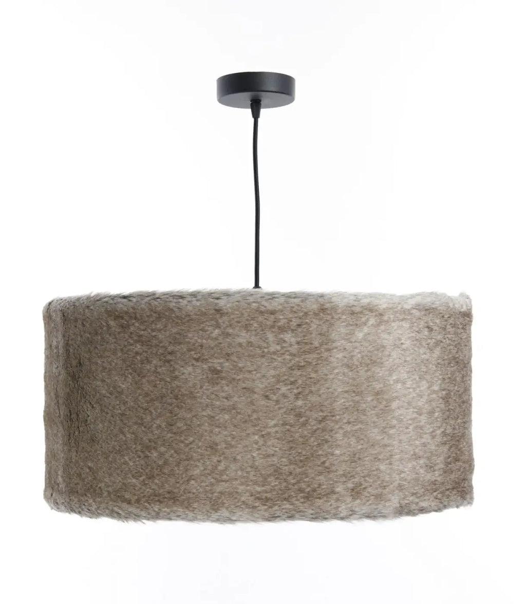 Suspension en fausse fourrure beige, intérieur gris clair, S, M, L