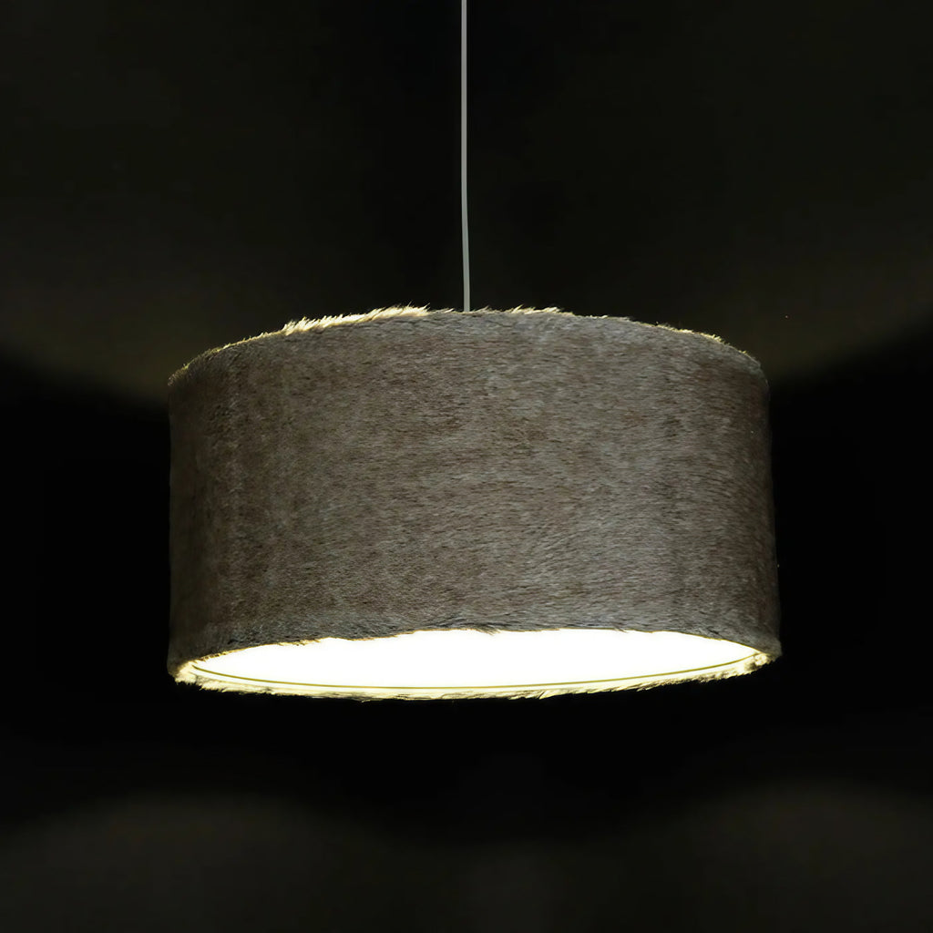 Suspension en fausse fourrure beige, intérieur gris clair, S, M, L