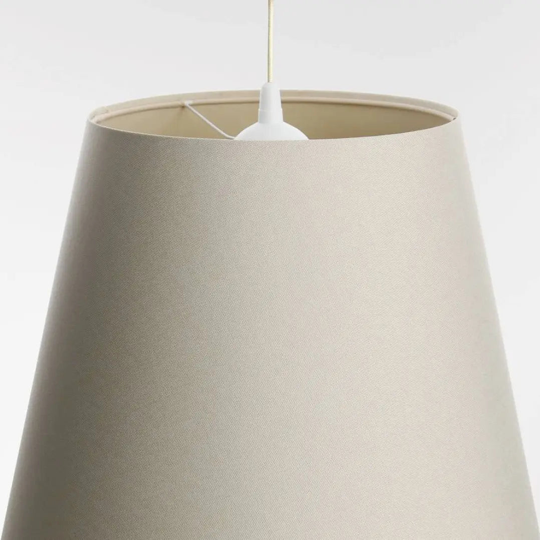Suspension conique en textile beige et crème