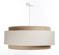 Suspension en tissu beige de 60 cm, abat-jour à plusieurs niveaux